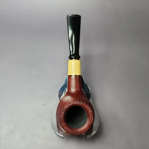MBSD Briars by Piero Vitale Sandblasted Author w/ Olivewood Briar Pipe, New - Image 7