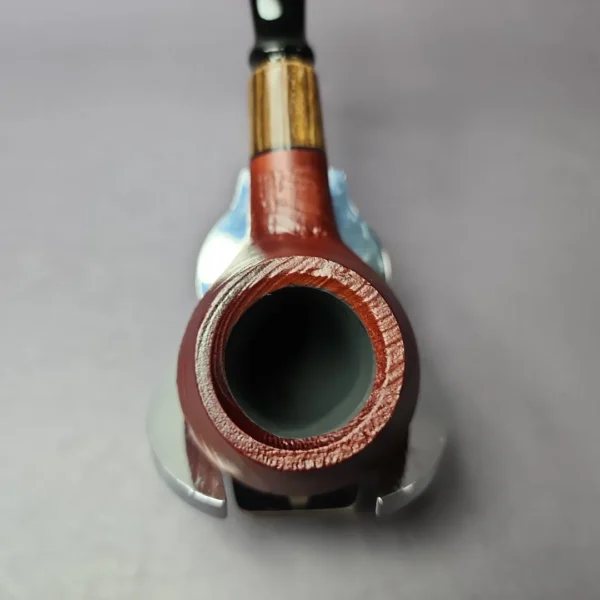 MBSD Briars by Piero Vitale Sandblasted Author w/ Zebrawood Briar Pipe, New - Image 7