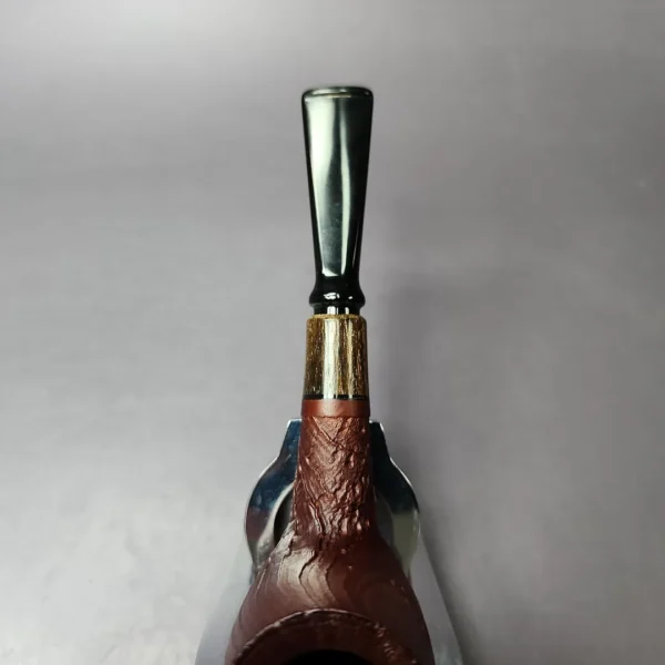 MBSD Briars by Piero Vitale Sandblasted Billiard w/ Zebrawood Briar Pipe, New - Image 7