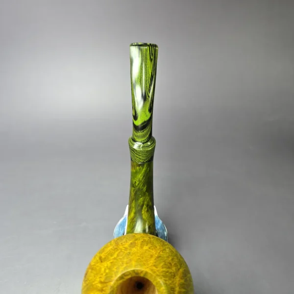 Mutcat XL Smooth Green w/ Ebonite Calabash Handmade Pipe, New - Image 7