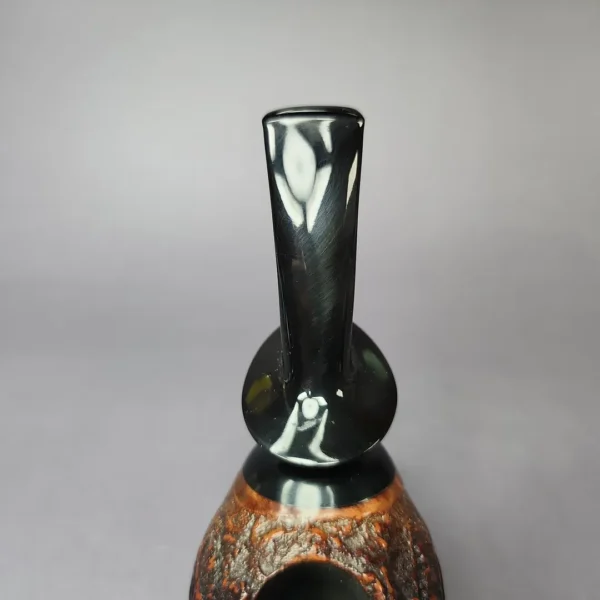 HS Studio Sandblasted Reverse Calabash Nosewarmer Estate Briar Pipe, Unsmoked - Image 7
