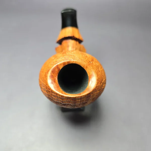 Christian Ruetz Sandblasted "Double Bark" Cobra Handmade Briar Pipe, New - Image 7