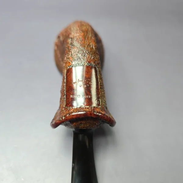 HS Studio Sandblasted Reverse Calabash Horn Estate Briar Pipe, Unsmoked - Image 7