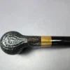 Brian Madsen Rusticated Pot w/ Brass Estate Briar Pipe, Unsmoked - Image 7