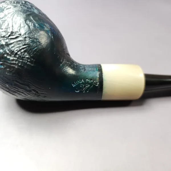 Mina Pipes Sandblasted Belge/ Horn Estate Briar Pipe, Unsmoked - Image 7