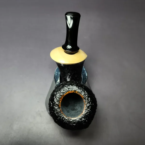 HS Studio Sandblasted Acorn w/ Boxwood Estate Briar Pipe, Unsmoked - Image 8