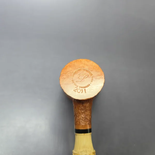 Larrysson (Paul Hubartt) XL Sandblasted Bamboo Poker Estate Briar Pipe, Unsmoked - Image 8
