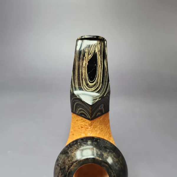 Voboril Pipes Partially Sandblasted Chubby Bulldog Estate Briar Pipe, Unsmoked - Image 8