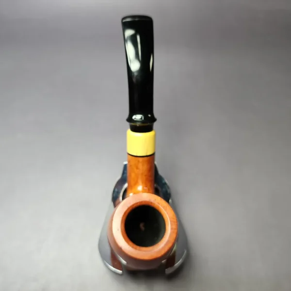 Mina Pipes Smooth Bent Billiard w/ Boxwood Estate Briar Pipe, Unsmoked, 9mm - Image 8