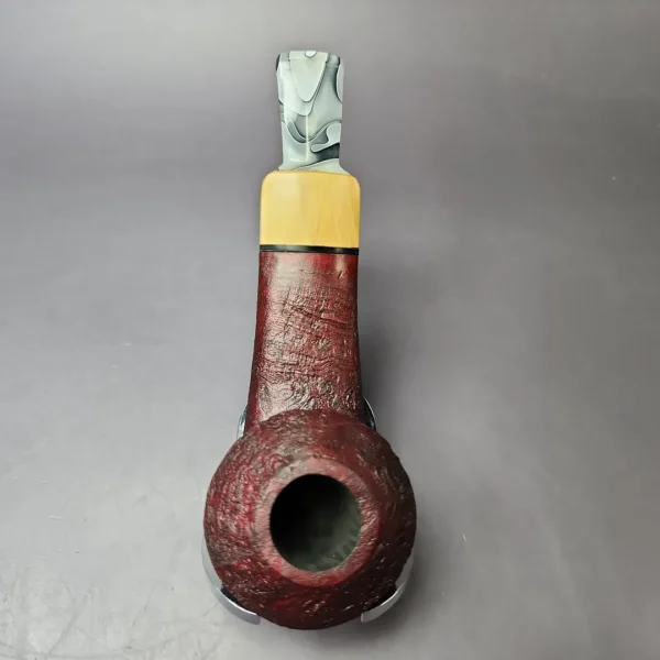 Mina Pipes Sandblasted Wide Shank Bulldog Estate Briar Pipe Unsmoked - Image 8