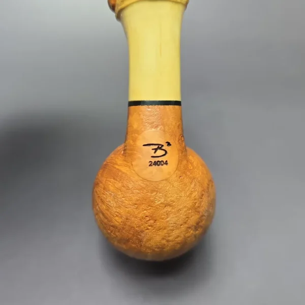 Brandon Brooks Sandblasted Bamboo Stack Handmade Briar Pipe, New - Image 8