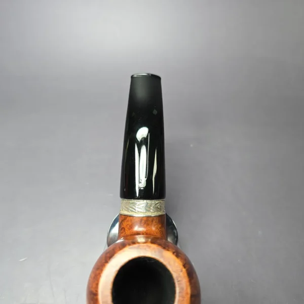 Ser Jacopo L1 Smooth Apple w/ Engraved Silver Estate Briar Pipe, Italian Estates - Image 8