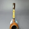 Steve Morrisette Smooth Egg w/ Bamboo & Amberoid Estate Briar Pipe, Unsmoked - Image 8