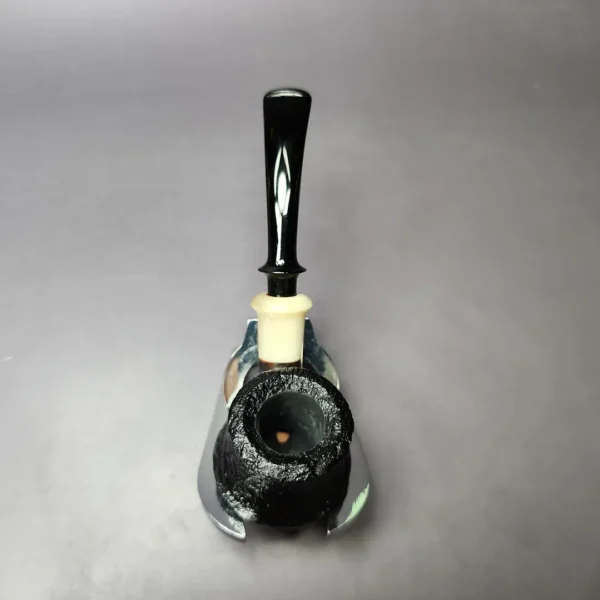 HS Studio Sandblasted "Bo Nordh Pot" w/ Horn Estate Briar Pipe, Unsmoked - Image 8