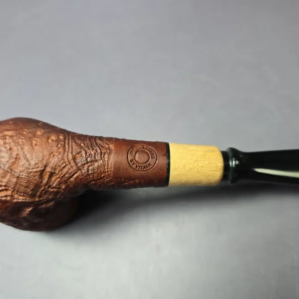 MBSD Briars by Piero Vitale Sandblasted Billiard w/ Olivewood Briar Pipe, New - Image 8