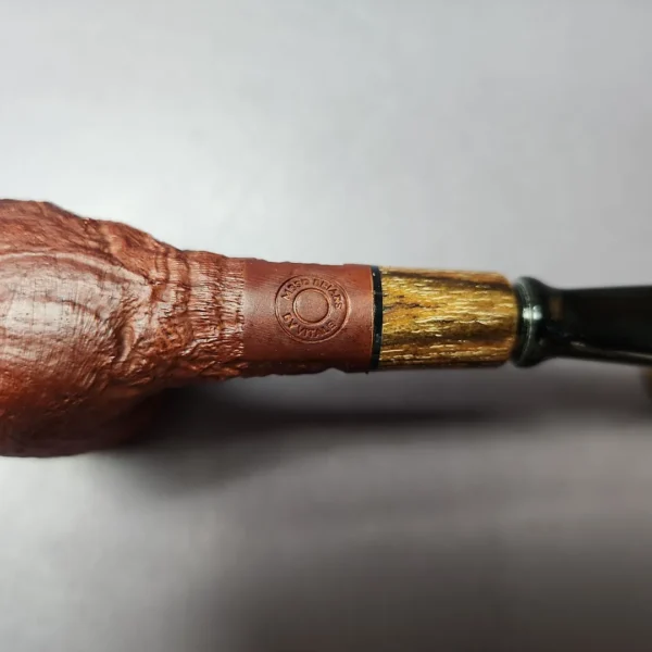 MBSD Briars by Piero Vitale Sandblasted Billiard w/ Zebrawood Briar Pipe, New - Image 8