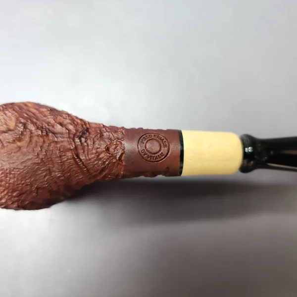 MBSD Briars by Piero Vitale Sandblasted Billiard w/ Olivewood Briar Pipe, New - Image 8