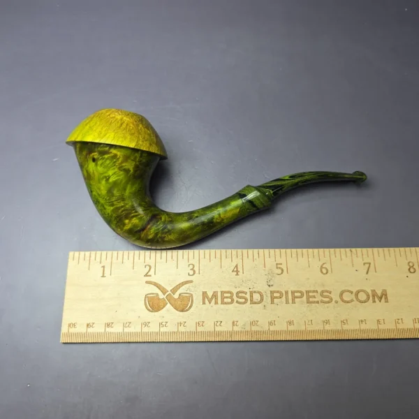 Mutcat XL Smooth Green w/ Ebonite Calabash Handmade Pipe, New - Image 8