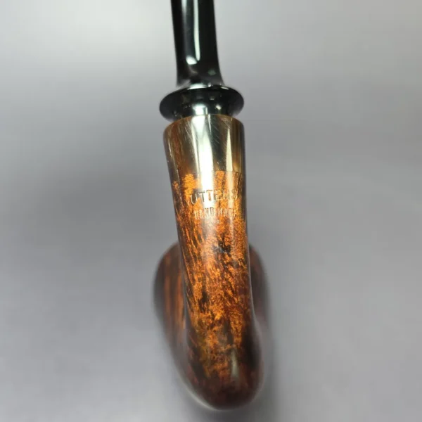 Bruno Nuttens Hand Made XL Smooth Calabash w/ Horn Estate Briar Pipe, Unsmoked - Image 8