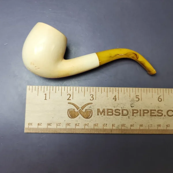 Smooth Bent Billiard Block Meerschaum Estate Pipe, Other Estates - Image 8