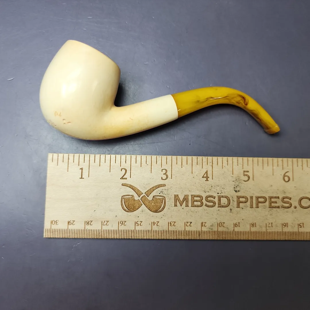 Smooth Bent Billiard Block Meerschaum Estate Pipe, Other Estates - Image 8