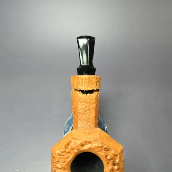Christian Ruetz Sandblasted "Double Bark" Diamond Dublin Handmade Briar Pipe, New - Image 8