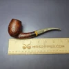Bonsai Pipes XL Sandblasted Bent Billiard w/Amberoid Handmade Briar Pipe, New - Image 8