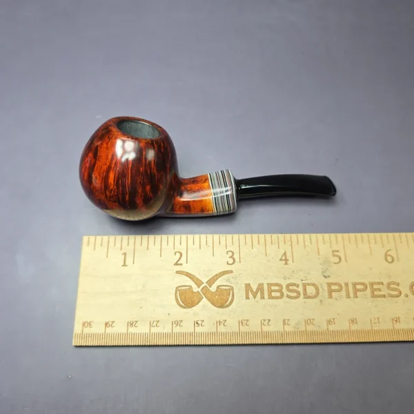 Herriot Pipes Smooth Panel Shank Apple w/ Fordite Handmade Briar Pipe, New - Image 8