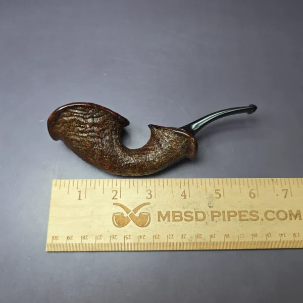 HS Studio Sandblasted Reverse Calabash Horn Estate Briar Pipe, Unsmoked - Image 8
