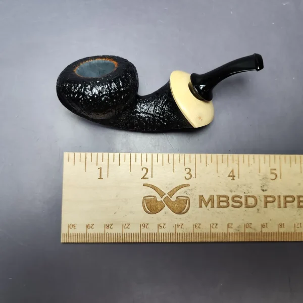 HS Studio Sandblasted Acorn w/ Boxwood Estate Briar Pipe, Unsmoked - Image 9