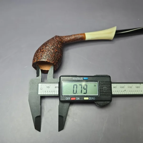 HS Studio Sandblasted Cutty w/ Horn Estate Briar Pipe, Unsmoked - Image 9