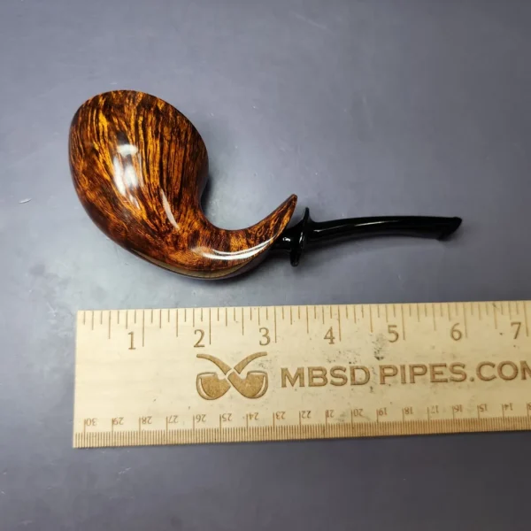 C-Pipe Smooth Asymmetric Fish Handmade Briar Pipe, New - Image 9