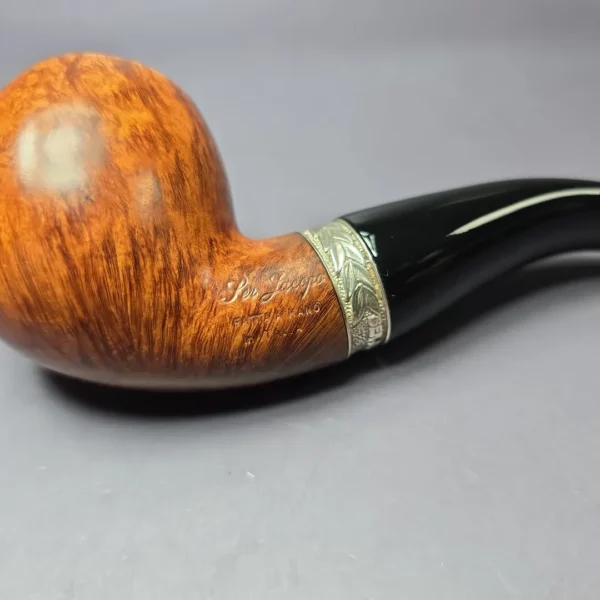 Ser Jacopo L1 Smooth Apple w/ Engraved Silver Estate Briar Pipe, Italian Estates - Image 9