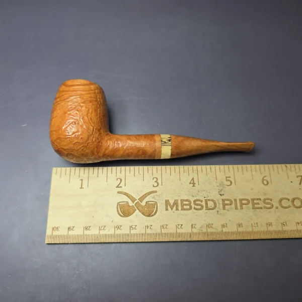 PapaBearPipes Sandblasted All-Briar Billiard Handmade Briar Pipe, New - Image 9