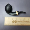 HS Studio Sandblasted Blowfish w/Boxwood Estate Briar Pipe, Unsmoked - Image 9