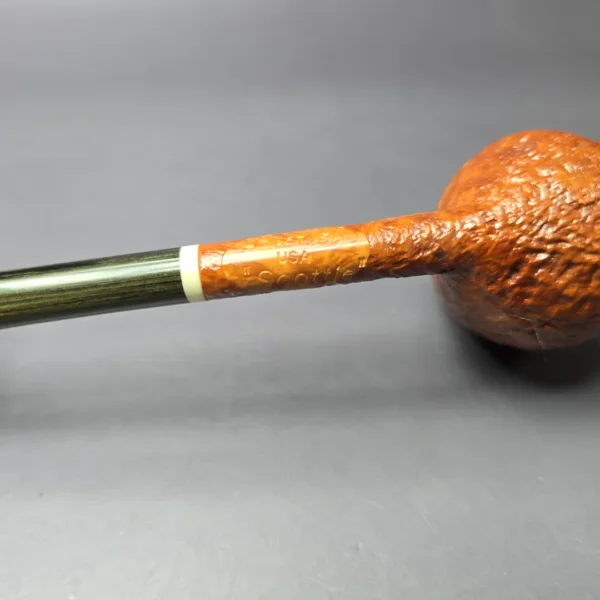 Scottie Piersel Natural Sandblasted Pencil Shank Billiard Estate Briar Pipe, Unsmoked - Image 9