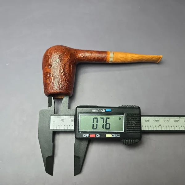PapaBearPipes All-Briar Sandblasted Stack w/ Horn Handmade Briar Pipe, New - Image 9