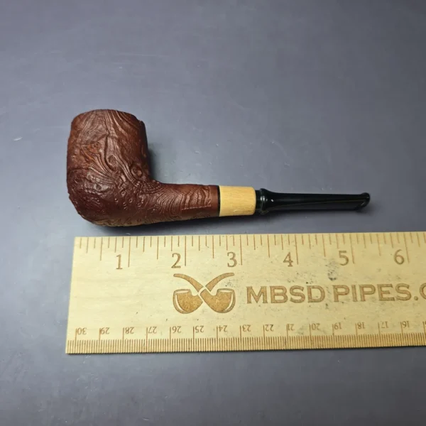 MBSD Briars by Piero Vitale Sandblasted Billiard w/ Olivewood Briar Pipe, New - Image 9