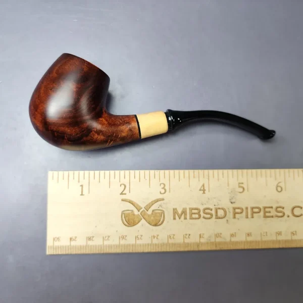 MBSD Briars by Piero Vitale Smooth Brandy w/ Boxwood Briar Pipe, New - Image 9