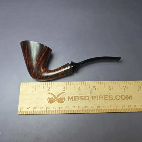 Bruno Nuttens Hand Made XL Smooth Calabash w/ Horn Estate Briar Pipe, Unsmoked - Image 9