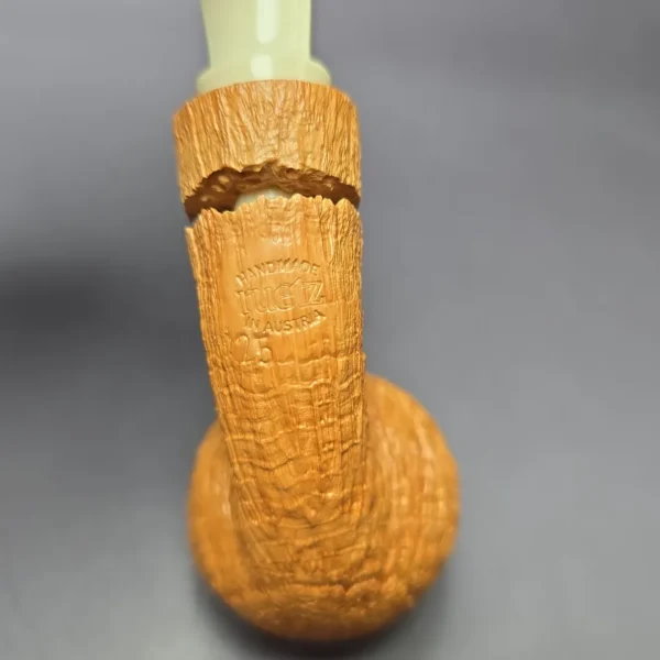 Christian Ruetz Natural Sandblasted "Broken Gaia" Handmade Briar Pipe, New - Image 9