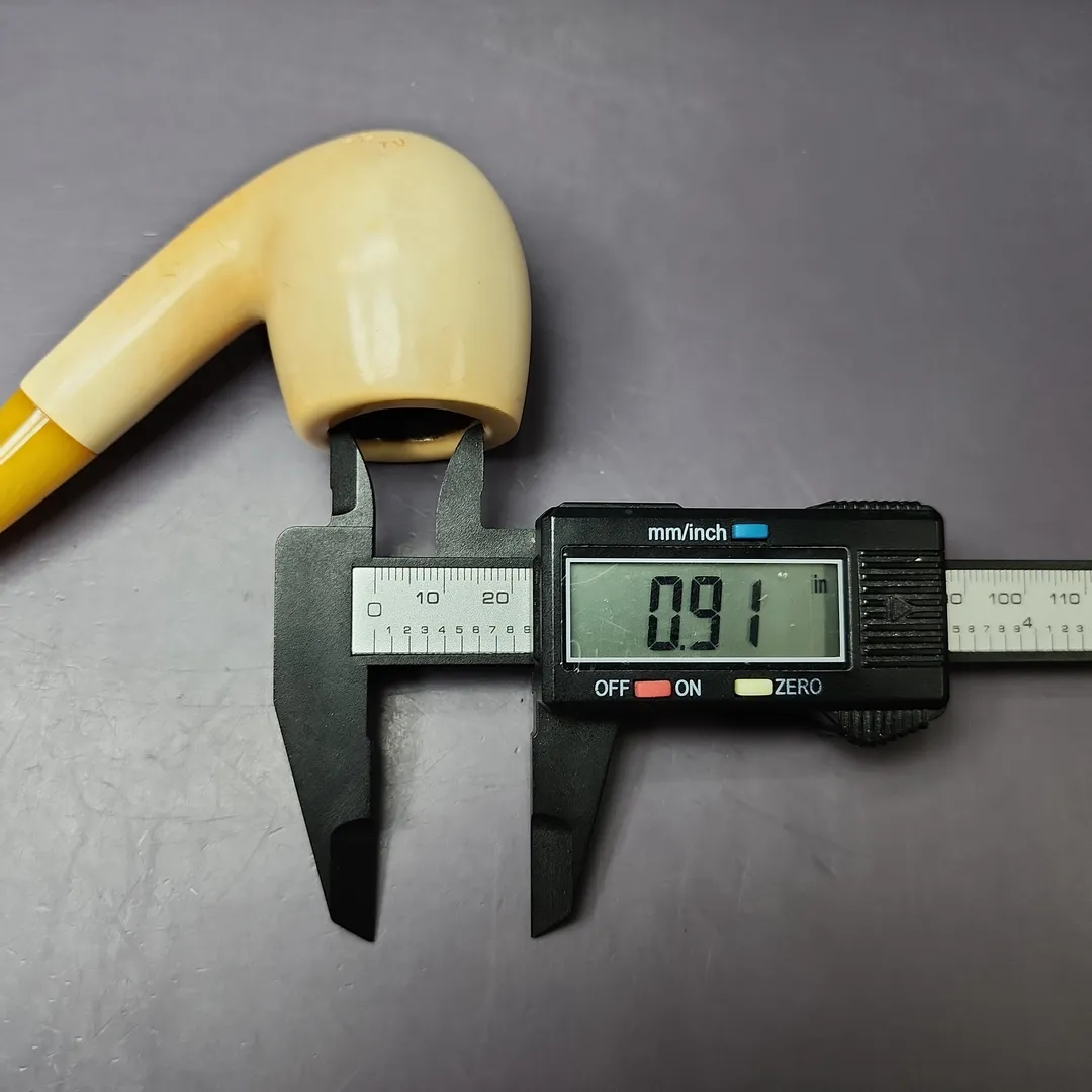 Smooth Bent Billiard Block Meerschaum Estate Pipe, Other Estates - Image 9