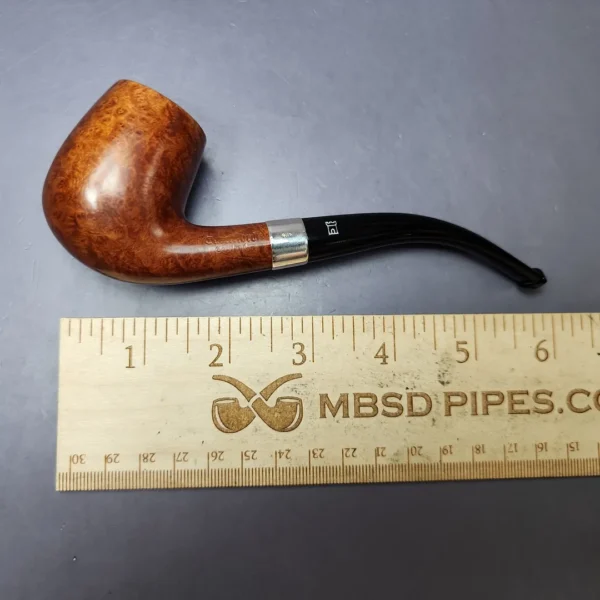 Castleford Smooth Bent Billiard w/ Silver Estate Briar Pipe, English Estates - Image 9