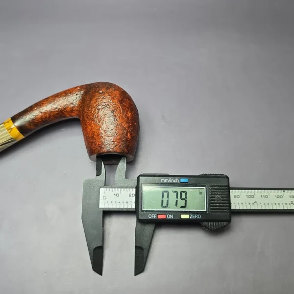 Bonsai Pipes XL Sandblasted Bent Billiard w/Amberoid Handmade Briar Pipe, New - Image 9