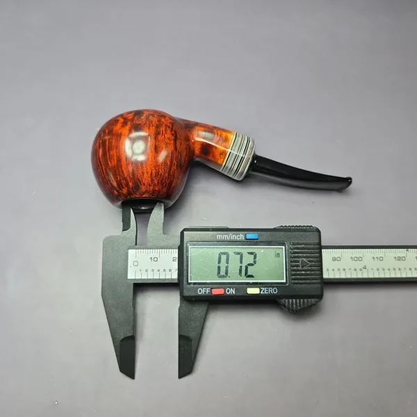 Herriot Pipes Smooth Panel Shank Apple w/ Fordite Handmade Briar Pipe, New - Image 9
