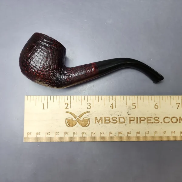 James Upshall w/ Bill Taylor Sandblasted Bent Apple Estate Briar Pipe, Unsmoked - Image 9
