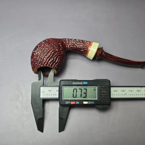 Walt Cannoy Cardinal House Morton C24 Rusticated Egg Handmade Briar Pipe, New - Image 9