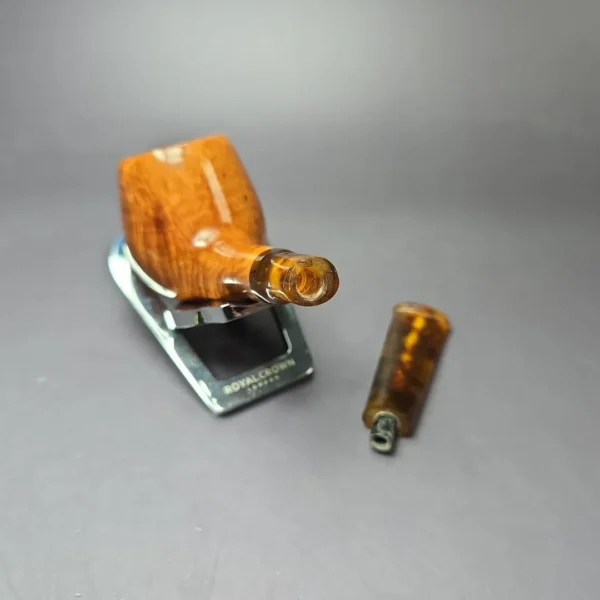 Dave Neeb Smooth Apple w/ Lucite Handmade Briar Pipe, New - Image 10