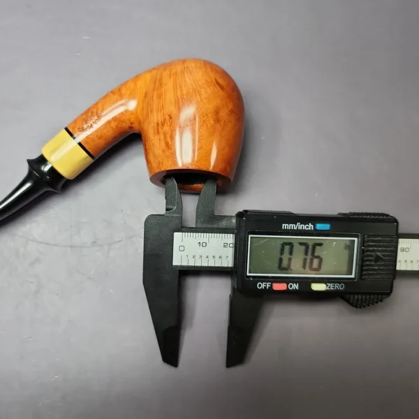 Mina Pipes Smooth Bent Billiard w/ Boxwood Estate Briar Pipe, Unsmoked, 9mm - Image 10