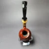 C-Pipe Smooth Tomato w/ Crazy Bamboo and Boxwood Handmade Briar Pipe, New - Image 10